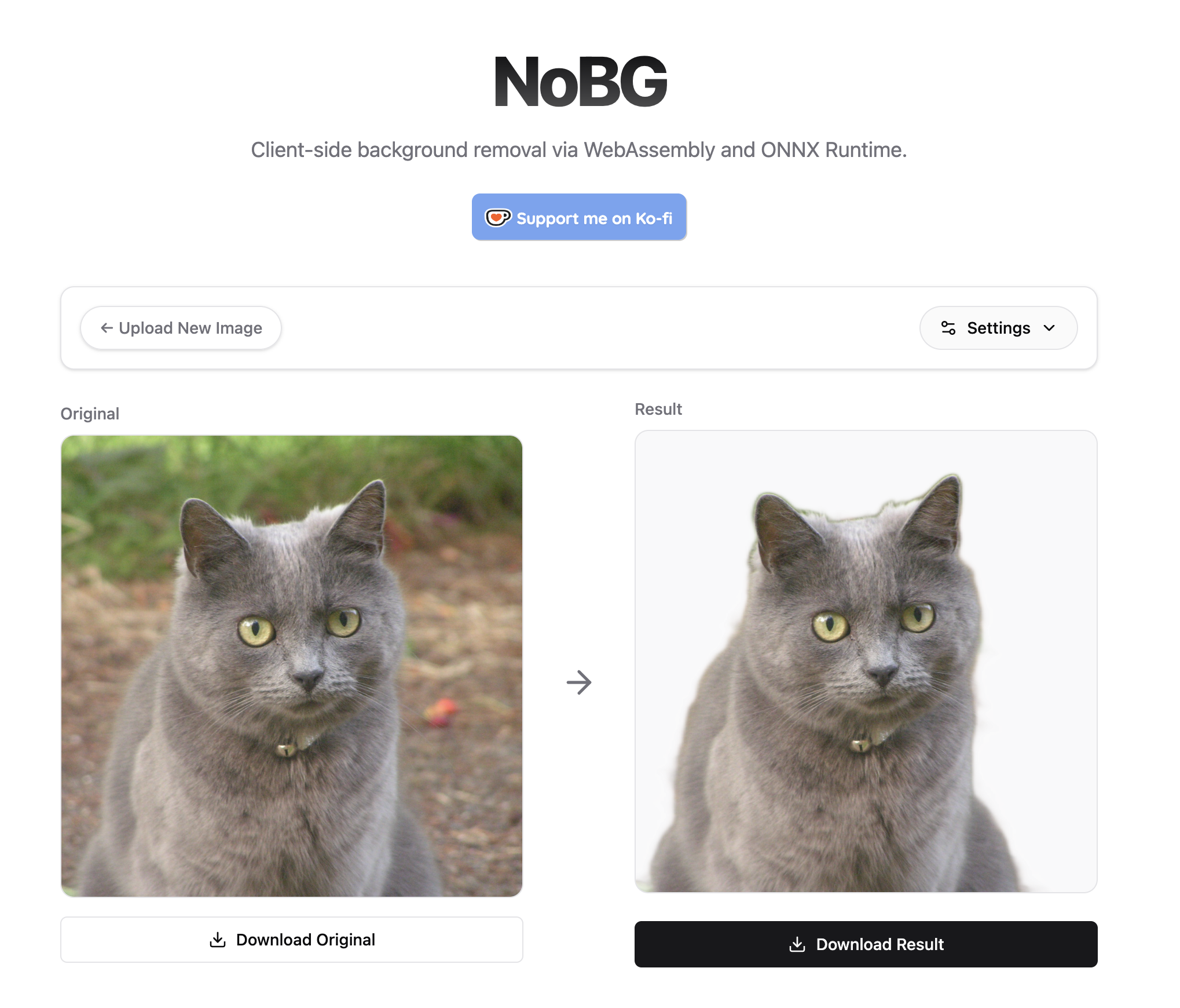 NoBG Browser-Native Demo